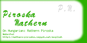 piroska mathern business card